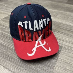 Twins Atlanta Braves Hat Snapback Hat‎ V Arch Big Logo Spellout Cap RARE